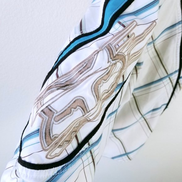 FOX Men's White Blue Board Swim Shorts 30 - Picture 3 of 7